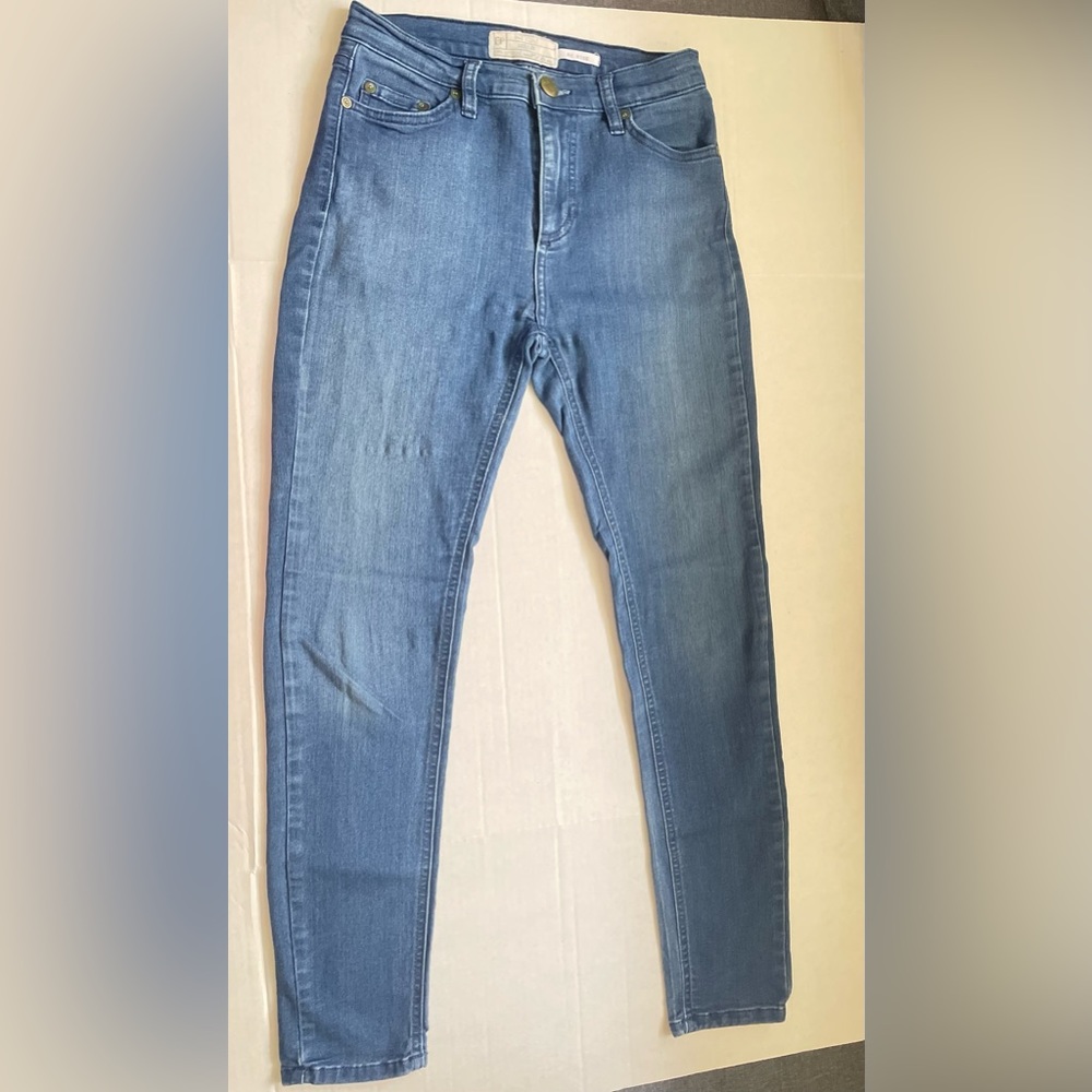 FREE PEOPLE HI-RISE SKINNY BLUE JEANS DENIM SIZE 26 MADE IN USA. - Picture 1 of 7